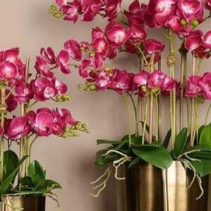Τεχνητή ορχιδέα  σετ 3 τεμ. γλάστρες  υψ.0.80εκ.- 0.40εκ.
