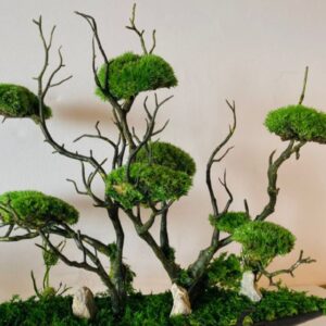 Σύνθεση με τεχνητά φυτά βρύας και φυσικά κλαδιά  0.60εκ.