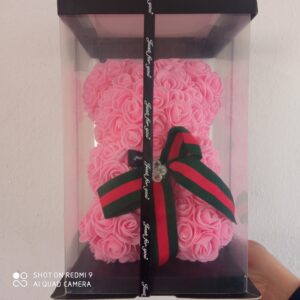 Αρκουδάκι από τεχνητά τριαντάφυλλα 0.40εκ.