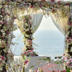 τεχνητά άνθη γιρλάντα για κιόσκι