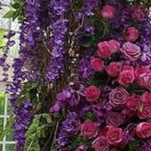 Τεχνητή γιρλάντα μωβ με γλισίνια 2.50μ.
