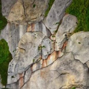 Διακόσμηση τοίχου πέτρας με βιοφυλική βρύα Μος