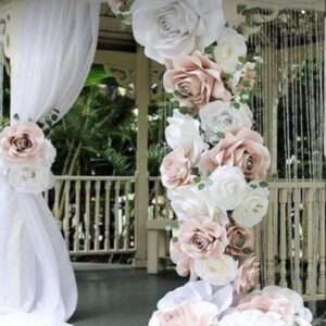 Τεχνητά τριαντάφυλλα γιγας γιρλάντα για καμάρα  Υ2.50Μ