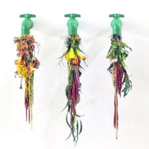 Διακόσμηση τοίχου με 3 βάνες ΜΕ ΤΕΧΝΗΤΑ ΑΝΘΗ 0.80μ.