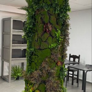 Κάθετος κήπος με τεχνητή βρυα και φυτα για κολώνα Υ3μ. Χ0,45μ.
