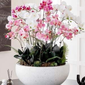 Τεχνητή ορχιδέα σε κεραμικό κασπώ 0,80μ.