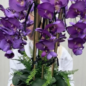 Τεχνητή ορχιδεα σε πλασικο κασπω 0,80μ.