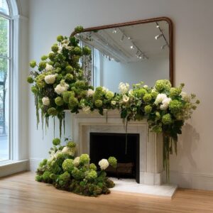 Τεχνητές ορτανσίες συνθεση για μεγαλο τζακι 1,80μ