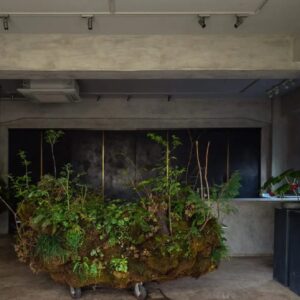 Σύνθεση με τεχνητά φυτά και βρυα αιώνια βιοφυλικά Υ1,80μ. Χ 1,80μ. Χ 0,80μ.